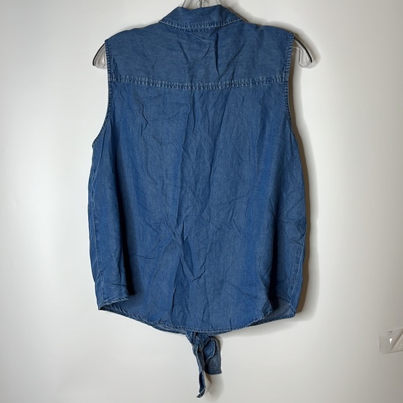 NWT Charter Club Tie Hem Sleeveless Blue Top SIZE 14 PLUS SIZE NEW WITH TAGS - Picture 8 of 8